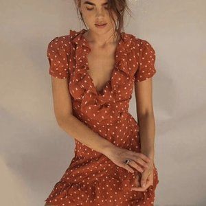 Realisation Par Valentina Dress in Rust Spot - S